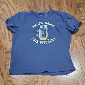 Life Is Good Navy Mens Tee Beer What's Wrong With This Pitcher Sz L